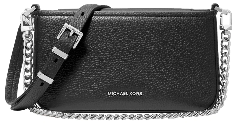 Michael Kors Women's Bryant Small Convertible Crossbody Bag, Silver-Tone Hardware/Black, One Size
