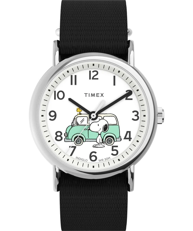 Timex Unisex Analogue Quartz Watch with a Fabric Strap Peanuts Weekender
