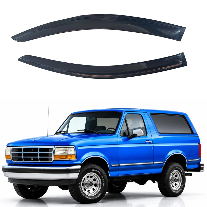 IG Window Visor for Ford Bronco and F150-F350 1980-1996, Rain Protector, Durable Side Vent Window Deflector for 1997 Ford F250 HD