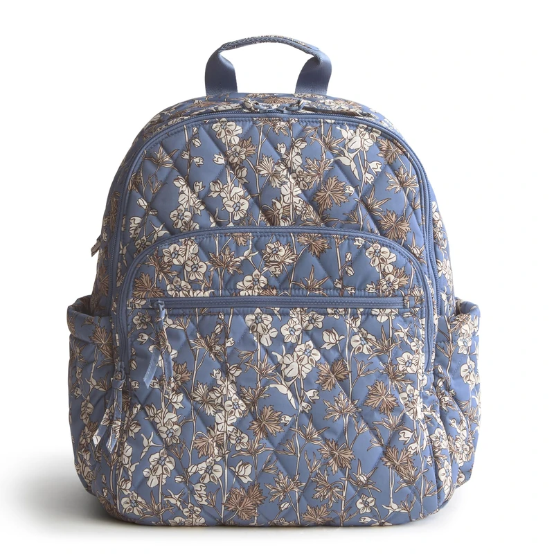 Vera Bradley Women's Performance Twill Bancroft Backpack Bookbag, Larkspur Delphinum, One Size