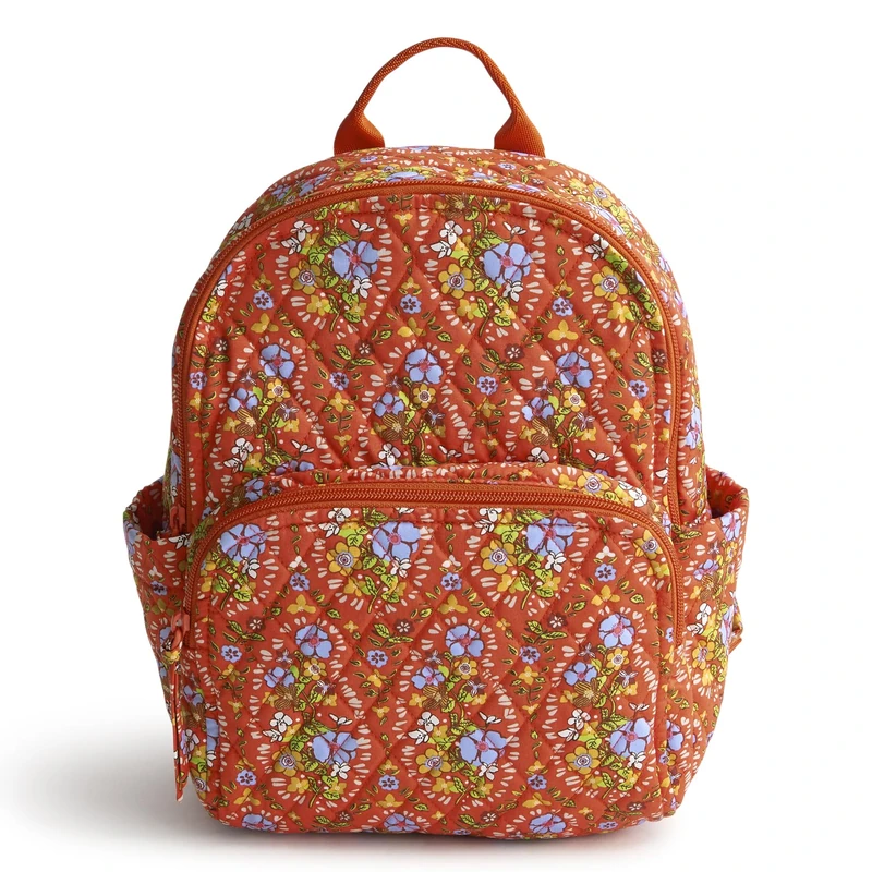 Vera Bradley Women's Premium Cotton Small Banbury Backpack Bookbag, Garden Paisley, One Size