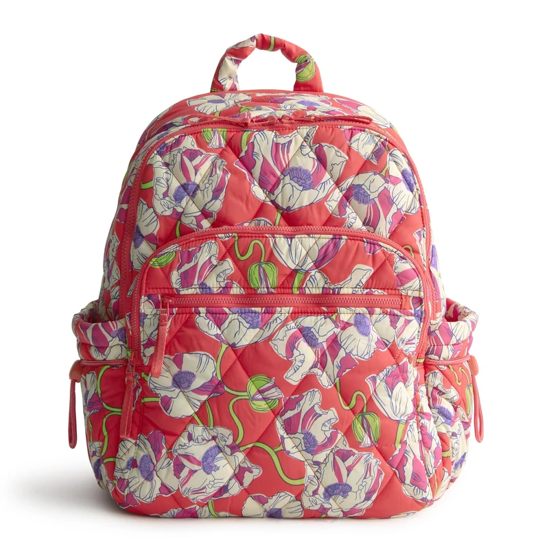 Vera Bradley Women's Featherweight Bancroft Backpack Bookbag, Swirling Poppies, One Size