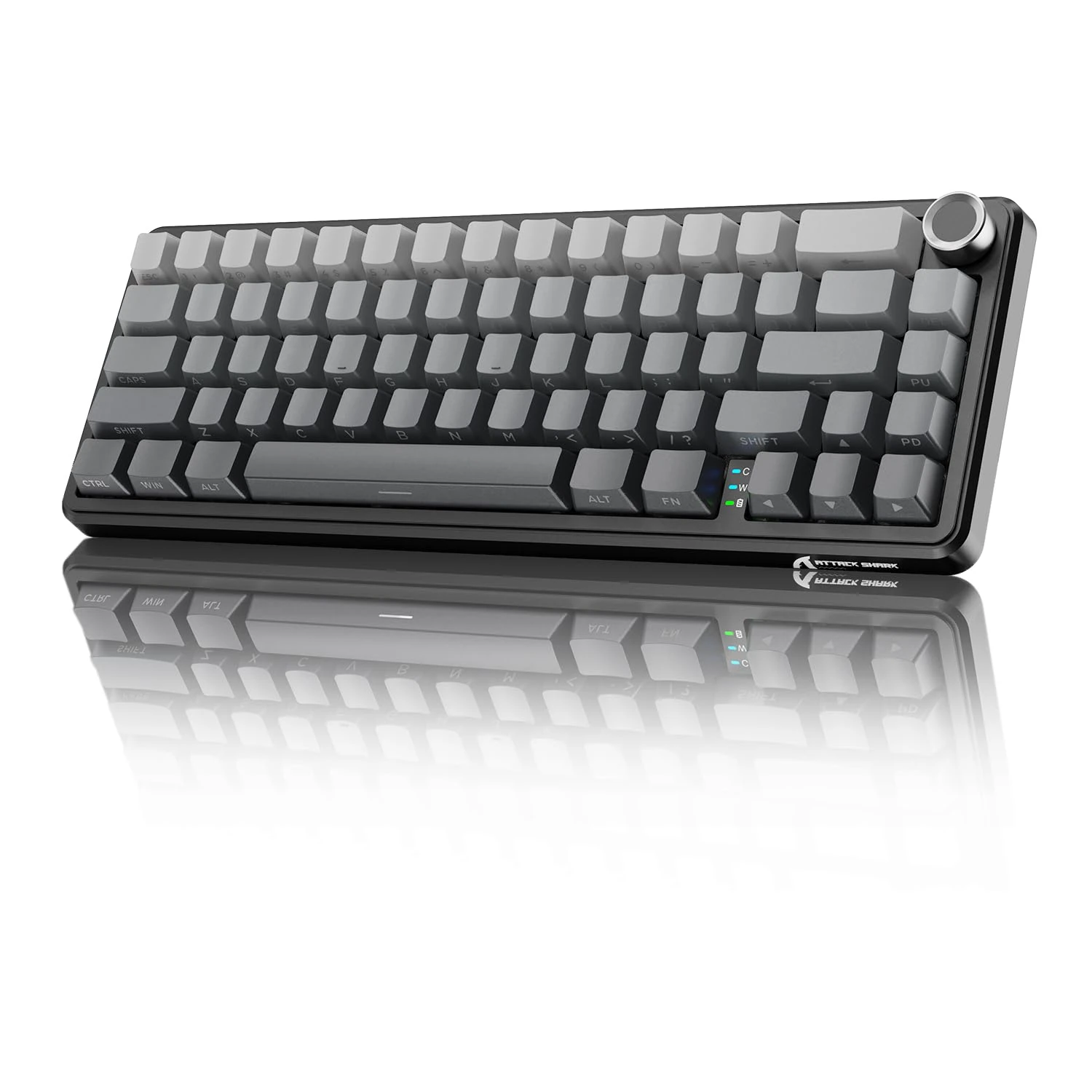 MAMBASNAKE X ATTACK SHARK X66 65% Wireless Mechanical Keyboard with Knob, 66 Keys Gasket Hot Swap RGB Gaming Keyboard 60 Percent, BT/2.4G/USB-C, Linear Switch, Side Printed PBT Keycap - Moonlit Night