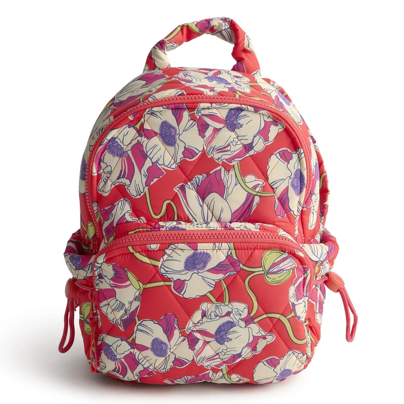 Vera Bradley Women's Featherweight Small Banbury Backpack Bookbag, Swirling Poppies, One Size