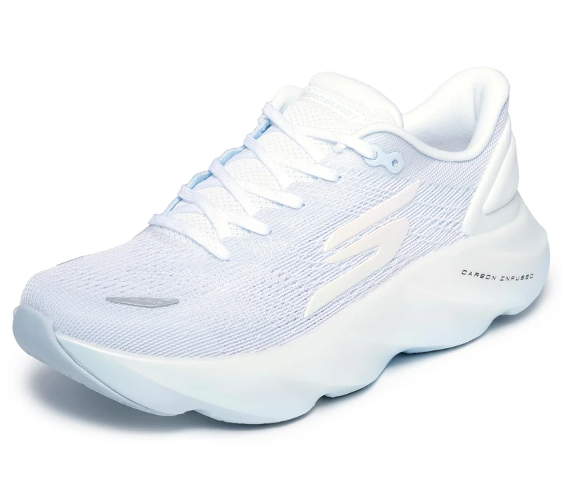Skechers Women's Aero Burst Running Trainer, White/Light Blue, 5 UK