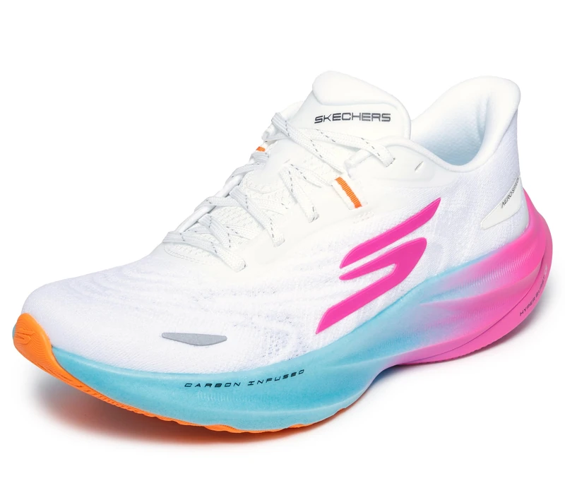 Skechers Women's GO Run Ride 12 Shoes, White Multi, 5 UK