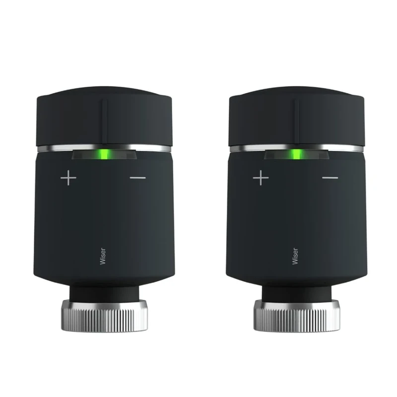 Wiser By Drayton Smart TRV Radiator Valve (2 Pack) Anthracite Radiator Thermostat for Existing Wiser Heating Systems
