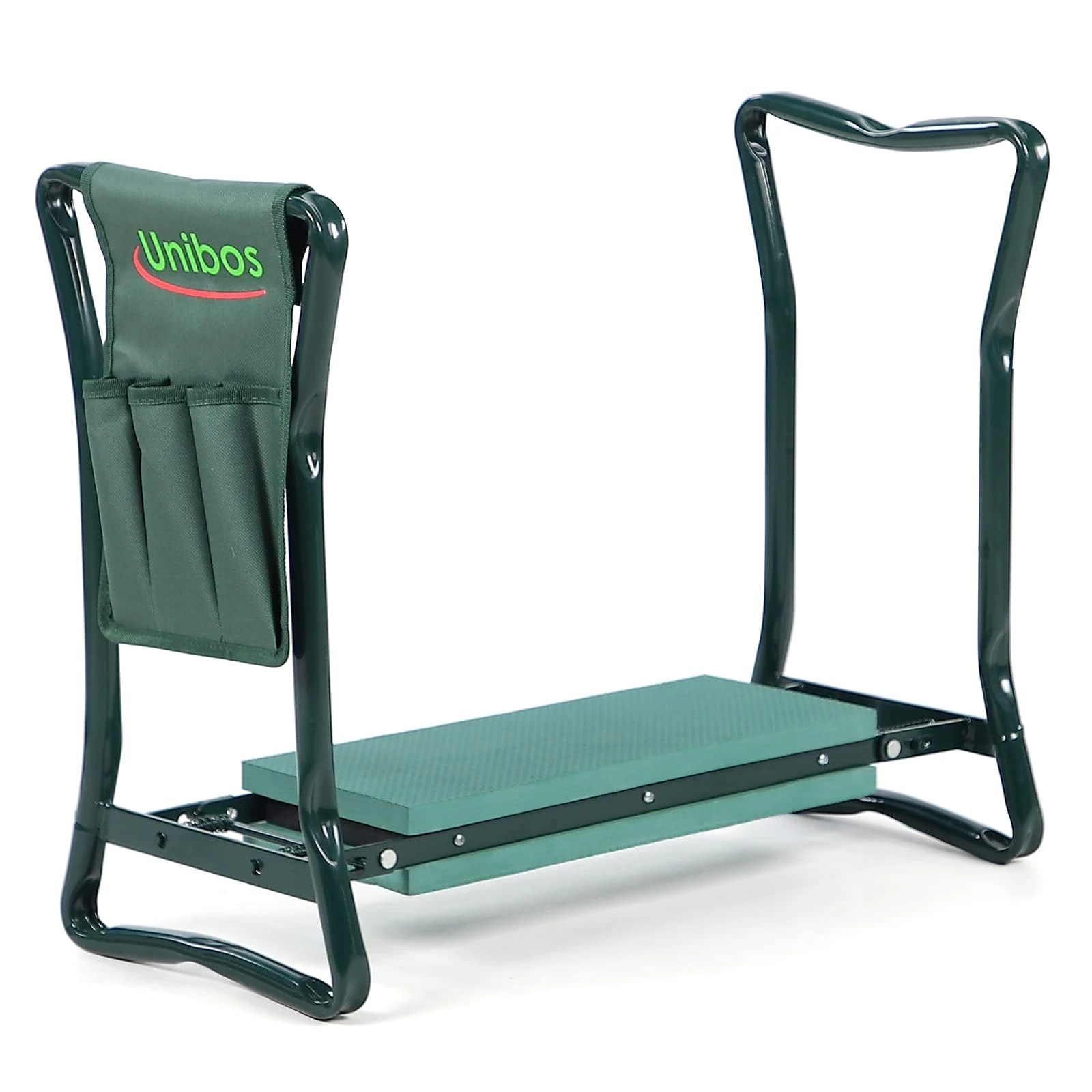 Unibos Heavy Duty Garden Kneeler Seat with Handles & Tools Bag - Multi-Use Foldable EVA Foam Padded Garden Kneeler - Lightweight Kneeling Stool for Gardening - Portable Garden Kneeler Seat