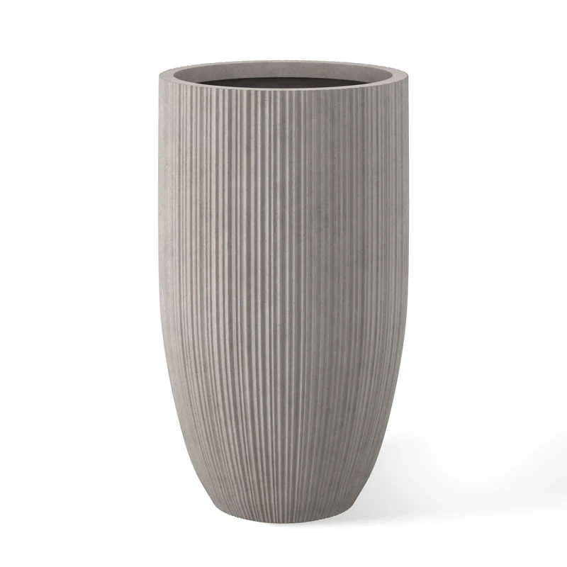 Kante Planter, Textured Weathered Concrete, 24" Tall