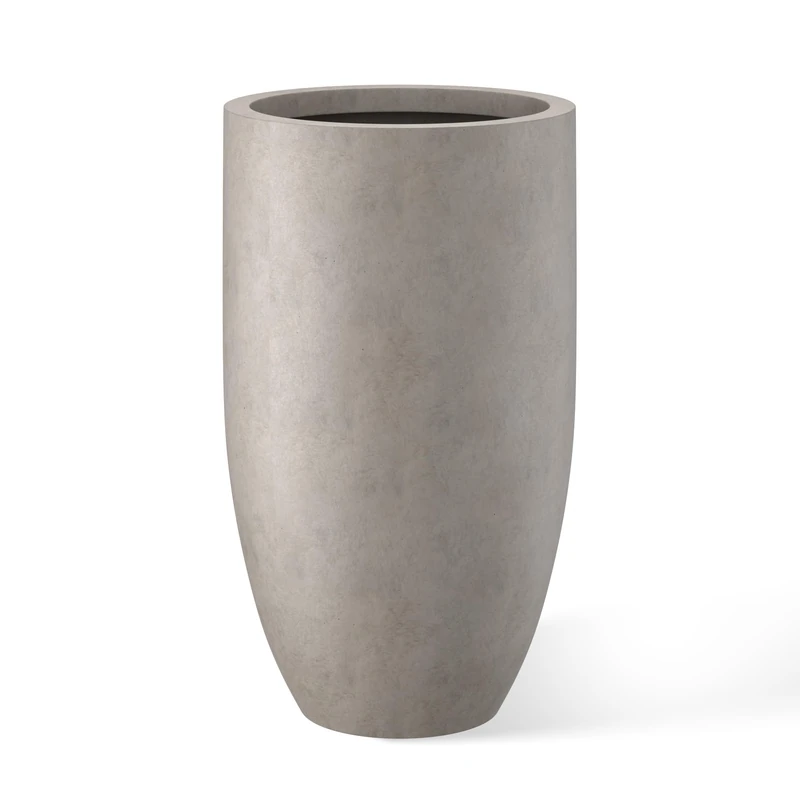 Kante Planter, Weathered Concrete, 24" Tall