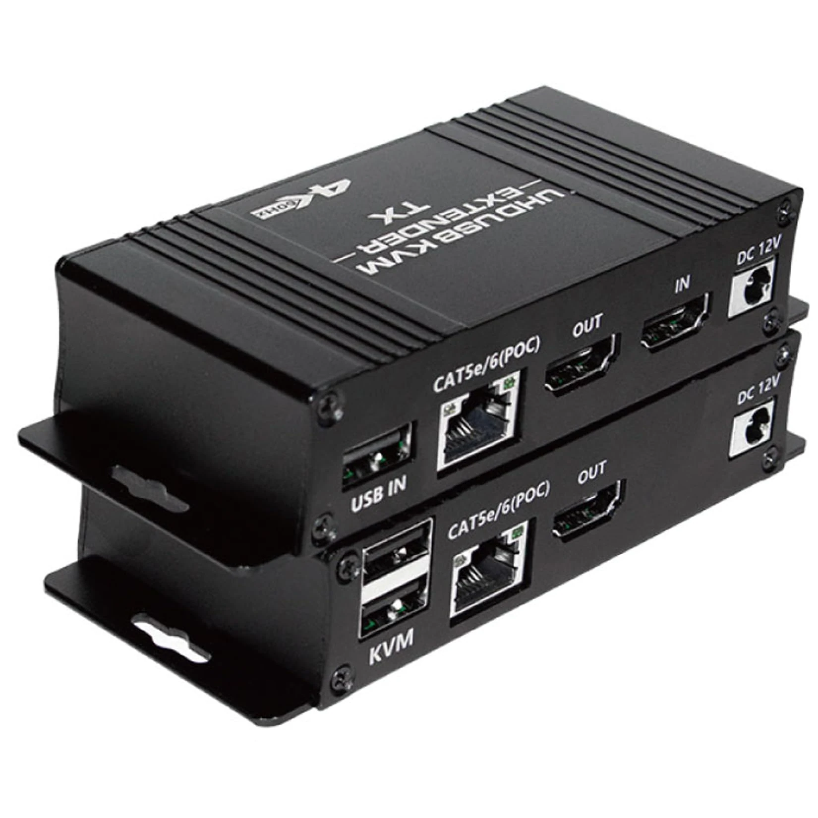 HDMI USB KVM Extender Kit 4K 60Hz, BolAAzuL 50M HDMI KVM USB Extender Balun Over RJ45 Cat5e/6 Network Cable with Loop Out & POC Function, Lossless Trans Flexible Distance