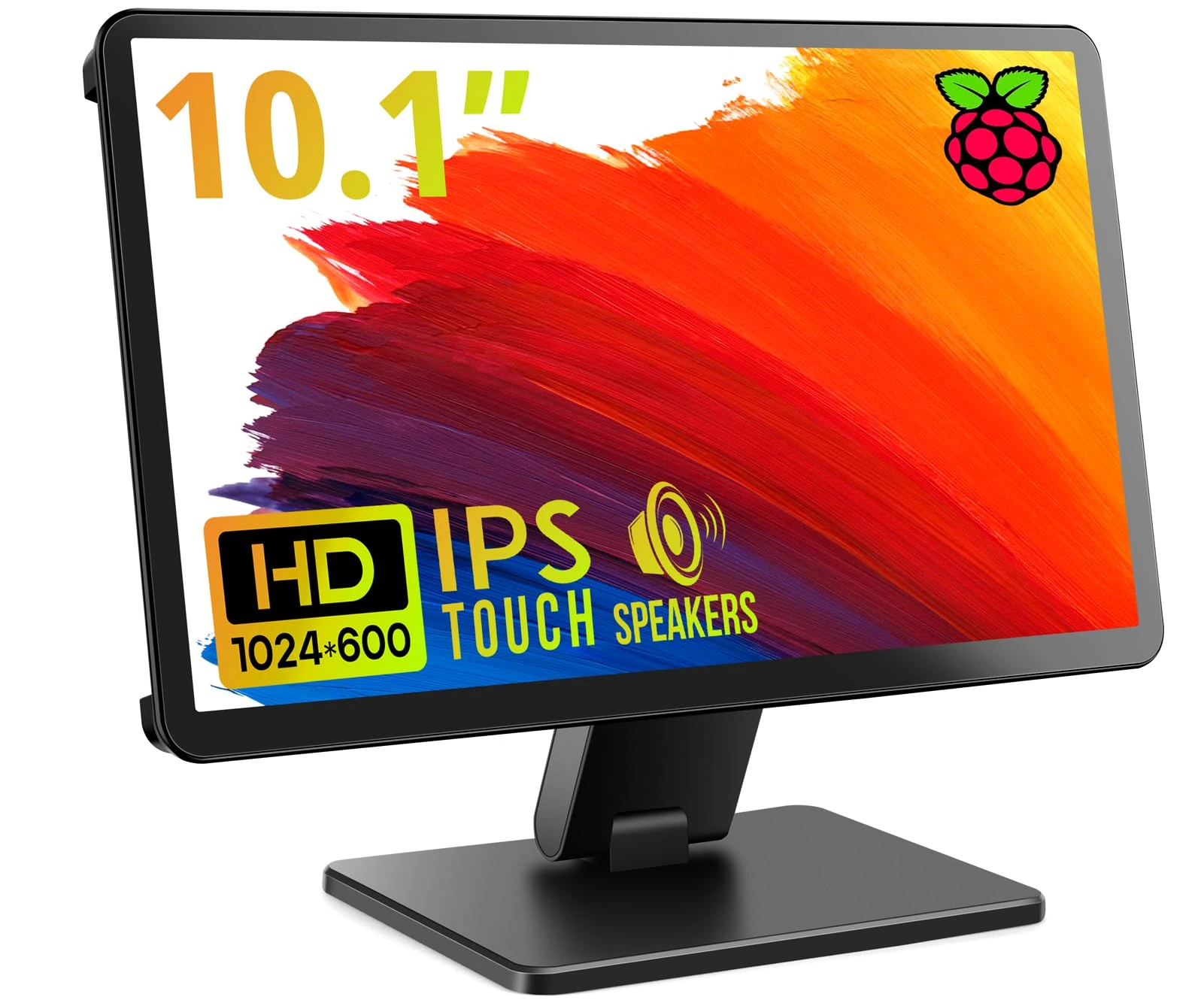 ROADOM Touch Screen with Case, 10.1’’ Raspberry Pi Screen, IPS FHD 1024×600,Responsive and Smooth Touch,Dual Built-in Speakers,HDMI Input,Compatible with Raspberry Pi 5/4/3/Zero