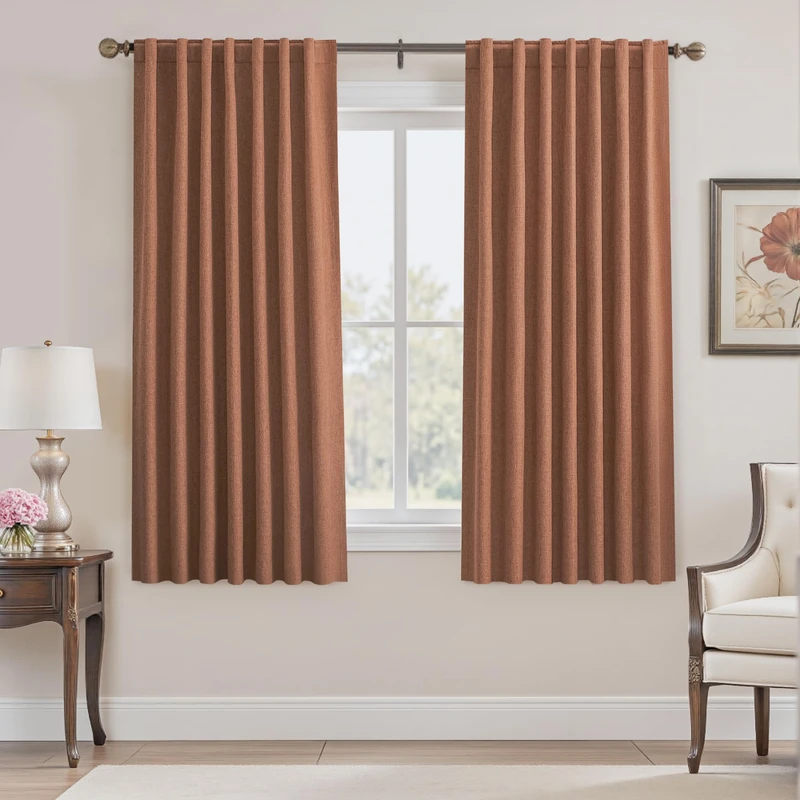 UHITECH 63 Inch Long Blackout Curtains for Bedroom 2 Panels, Terracotta