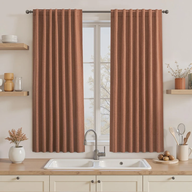 UHITECH 54 Inch Long Blackout Curtains for Bedroom 2 Panels, Terracotta