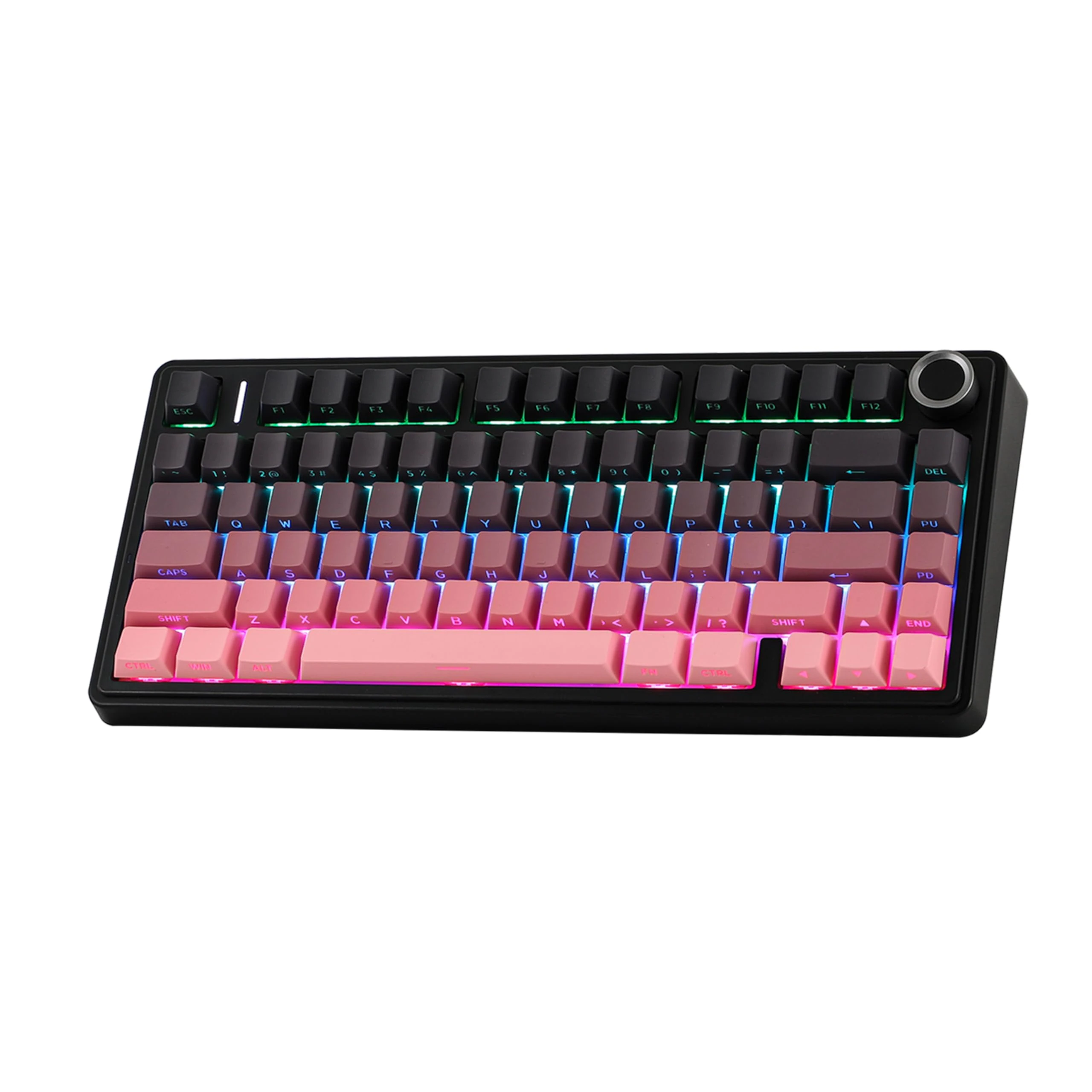 EPOMAKER X AULA F75 75% Wireless Gaming Keyboard, Tri-mode Bluetooth/2.4GHz/USB-C Mechanical Keyboard, Hot Swappable, Creamy Gasket with 5-Layer Padding&Knob, NKRO, RGB (Black Pink)