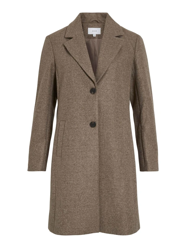 Vila Viclaudia Button Coat - Noos, Falcon, 14
