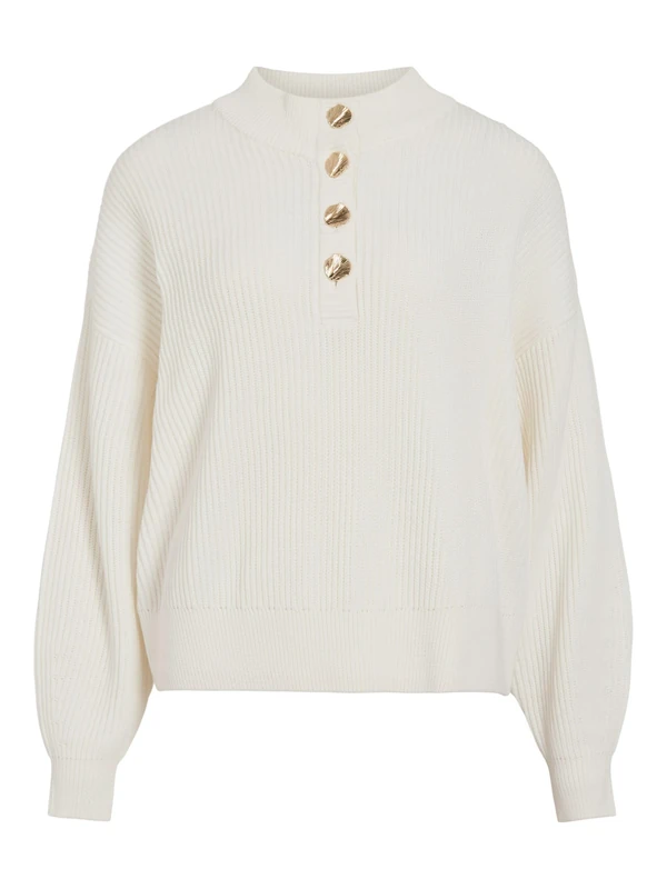 Vila Viching Crew Neck L/S Knit Top - Noos, Birch, XS