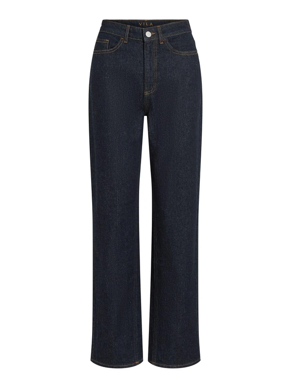 Vila Vikelly Jaf Hw Straight Jeans Noos, Dark Denim Blue, 34W x 30L