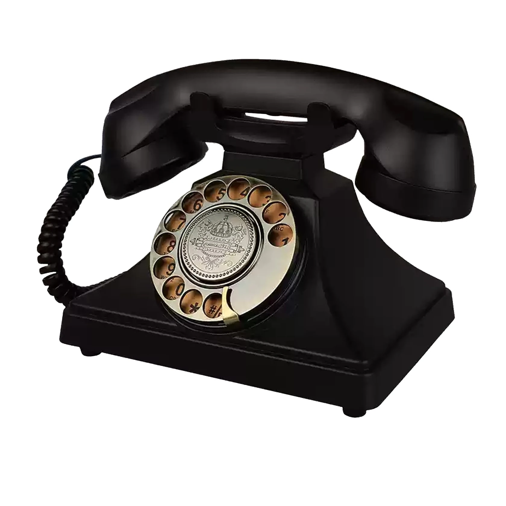 Retro Landline Telephone, Corded Vintage Phone, 1930s Antique Rotary Dial Home Phone, Old Fashion Decorative House Phones for Seniors, Working Basic Rotary Phones for Home/Office/Hotel/School