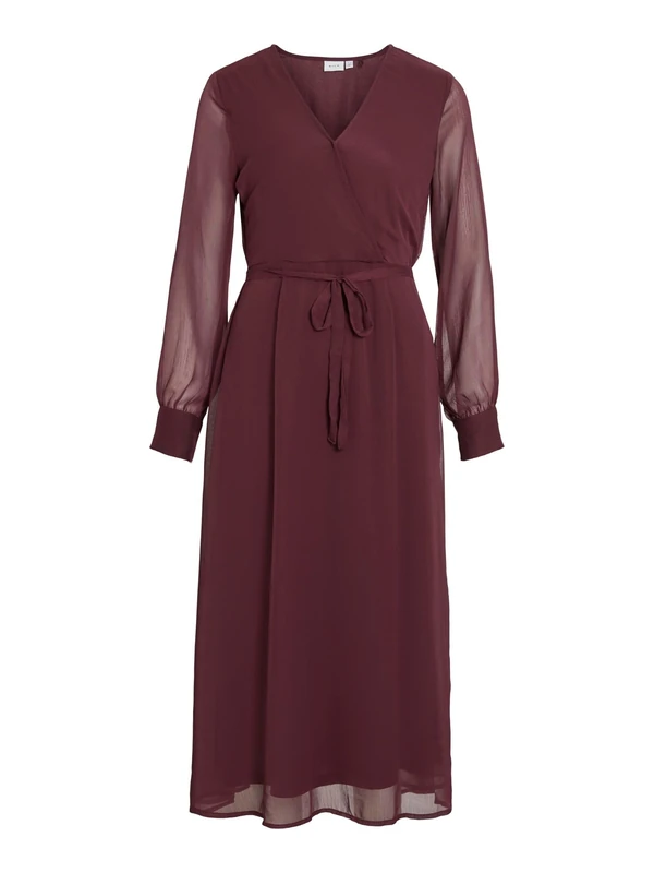 Vifalia V-Neck L/S Midi Dress - Noos/DC, FIG, 10 - Image 1