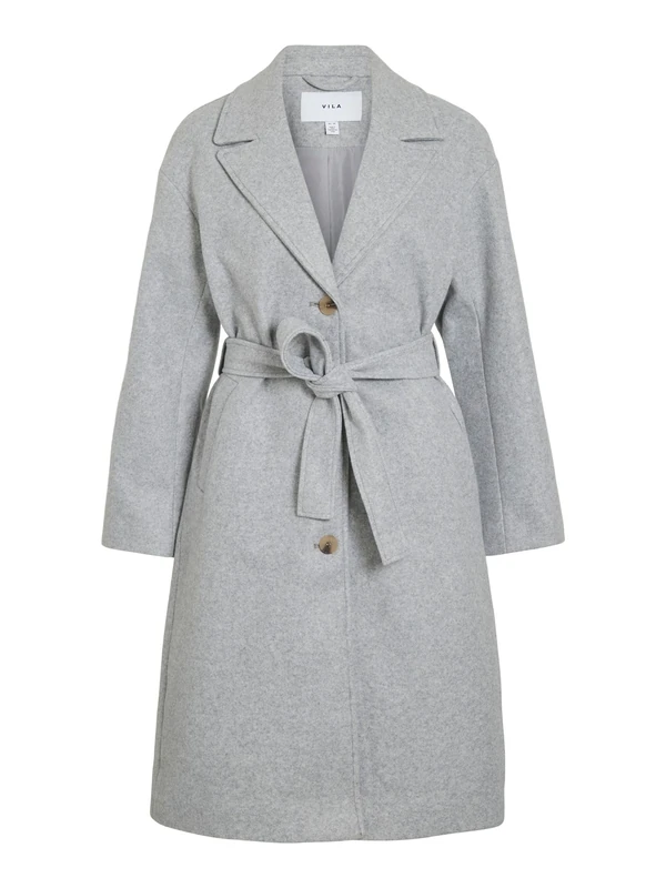 Vila Viclaudia L/S Long Coat - Noos, Light Grey Mix, 12