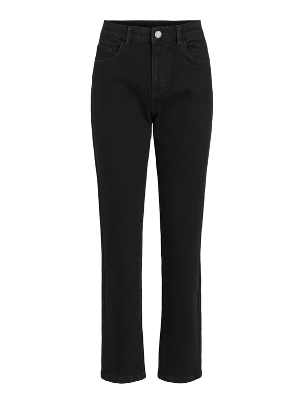 Vila Vialice Rw Straight Jeans Blksol16- Noos, Black Denim, 42W x 32L