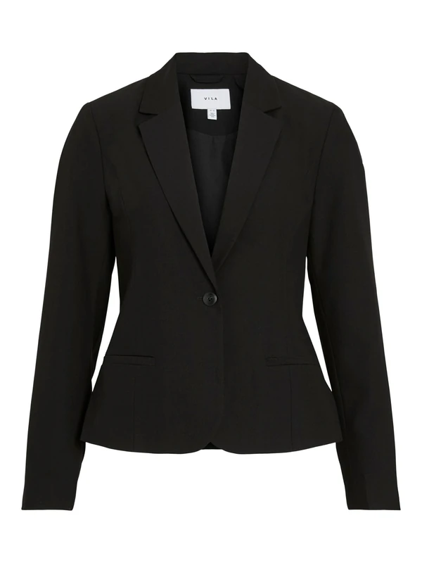 Vila Women's Visiffe Fitted L/S Blazer, Black Beauty, 10