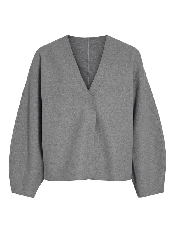 Vila Vijuice Loose L/S Jacket - Noos, Medium Grey Melange, numeric_40