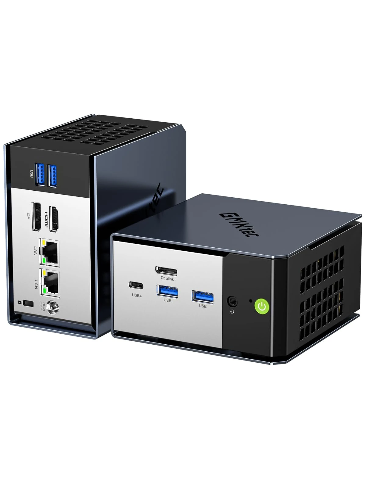 GMKtec AI Mini PC AMD Ryzen AI 9 HX-370 Serie(5.1GHz) Mini Gaming Computers, 32GB LPDDR5X 1TB PCIe 4.0 SSD, Support W-11 Pro, Triple Screen 8K Display, WiFi 6 & USB4/Oculink Interface/EVO-X1