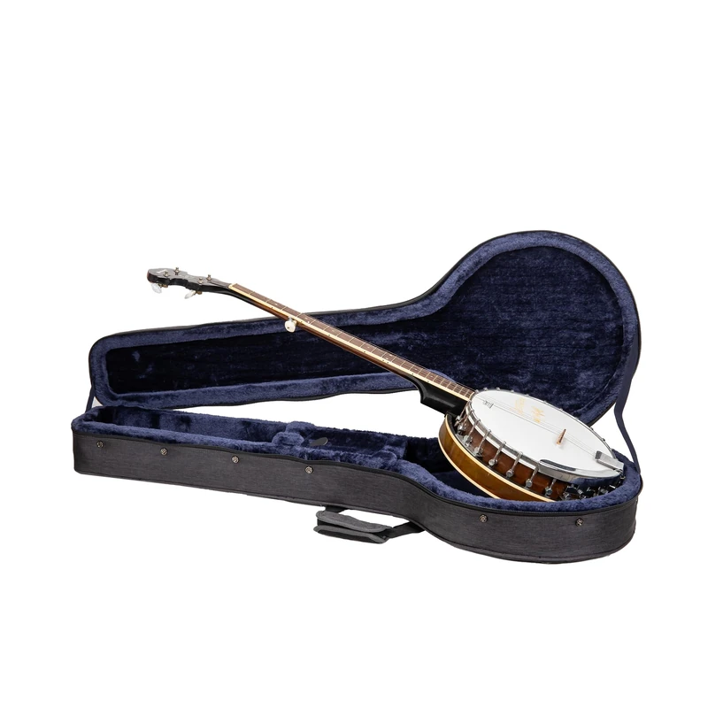 Crossrock Lightweight Foam Case fits 5-String Resonator & Gibson Tenor Banjo- with Detachable Straps, Accessory Compartment & External Pocket-Dark Grey(CRP200BJDG)