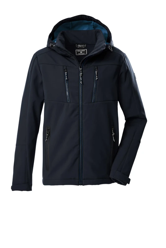 Killtec KOW 79 MN SFTSHLL JCKT 43323-000 Men's Softshell Jacket with Zip-Off Hood Black Blue S - Image 1