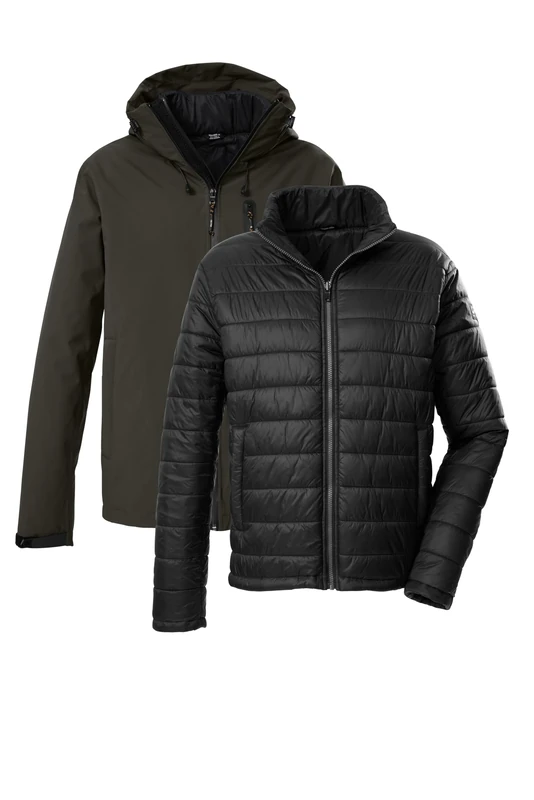 Killtec Men's Kow 95 Mn Outdoor Jacket / 3-in-1 Functional Jacket with Hood and Zip-In Quilted Jacket