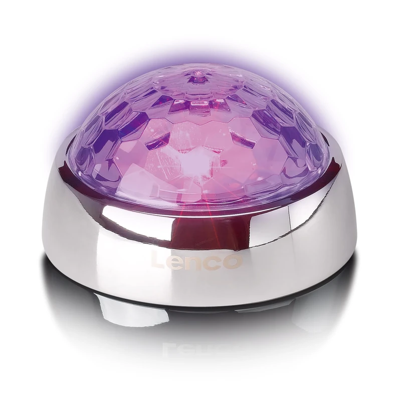 Lenco TTA-080SI - Record Weight - Support Weight - Turntable Stabiliser with RGB Light Effects - 250 g - with Disco Ball Effect - Silver - Image 1