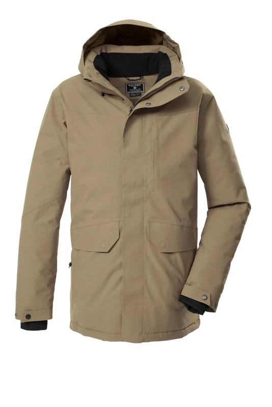 Killtec KOW 85 MN PRK 43331-000 Men's Outdoor Parka/Functional Parka with Removable Hood Taupe 3XL