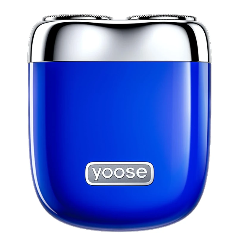 yoose Mini Shaver, Portable Alloy Electric Razor for Men IPX7 Waterproof, Cordless USB-C Rechargeable Electric Razor for Home or Travel with Battery Indicator, Blue