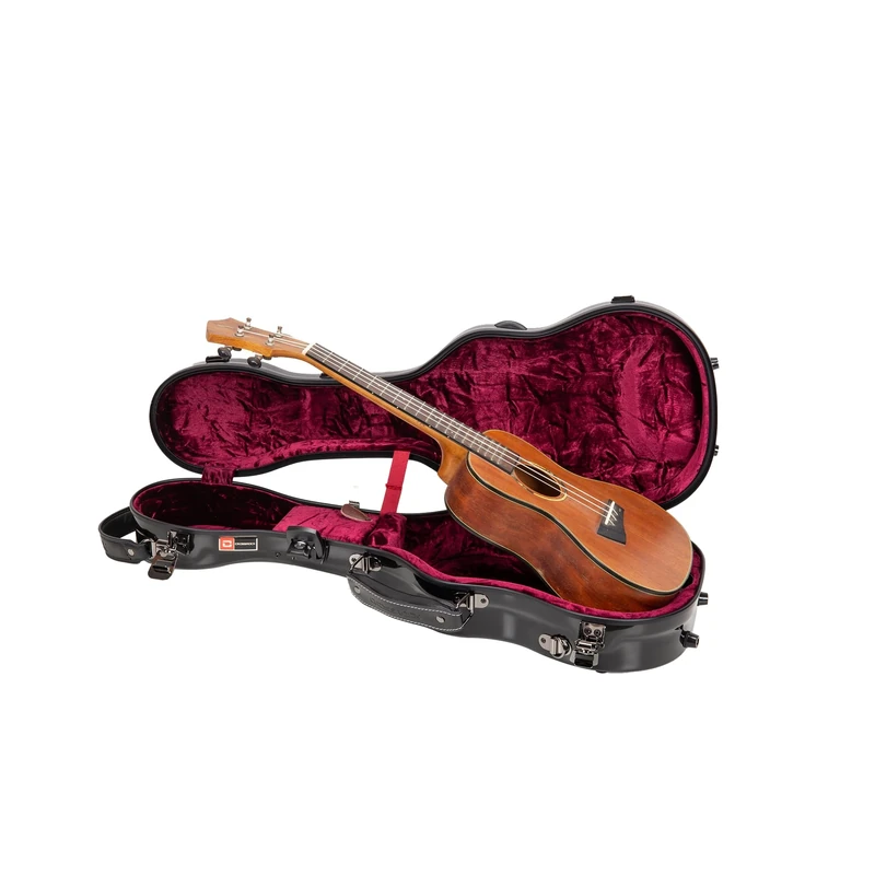 Crossrock Concert Ukulele Case - 100% Fiberglass Hardshell with Brand Latches, TSA Lock, Accessory Compartment, and Detachable Straps-Black (CRF2030CUBK)