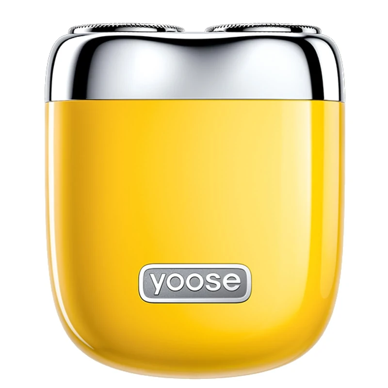yoose Mini Shaver, Portable Alloy Electric Razor for Men IPX7 Waterproof, Cordless USB-C Rechargeable Electric Razor for Home or Travel with Battery Indicator, Yellow