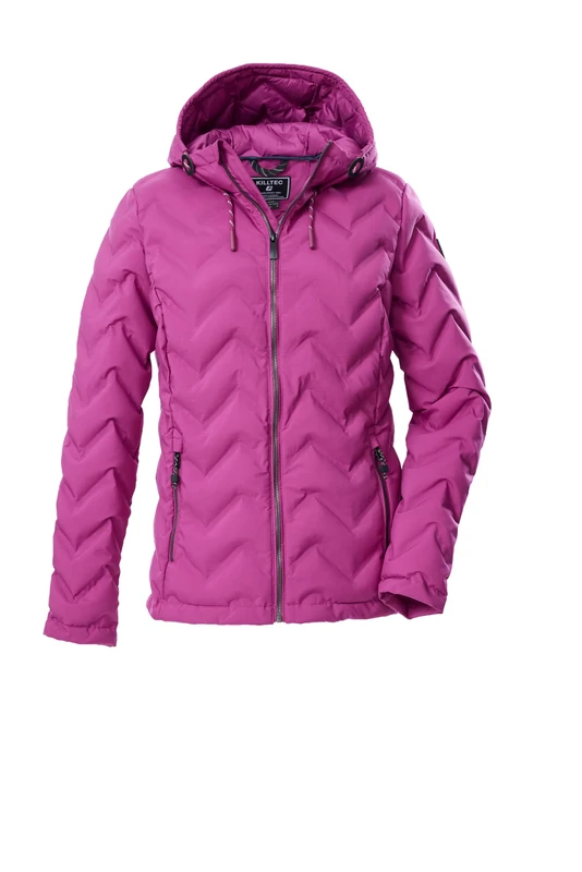 Killtec KOW 23 WMN QLTD JCKT 43305-000 Women's Quilted Functional Jacket in Down Look with Hood Magenta 50