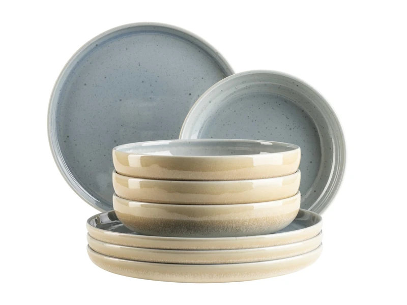 MÄSER, Candy Series Bowl Set of 5 Bowls Perfect for Cereal, Salads or Snacks, Modern Round Shape, Pastel Colours, Made in Portugal, Stoneware, Blue