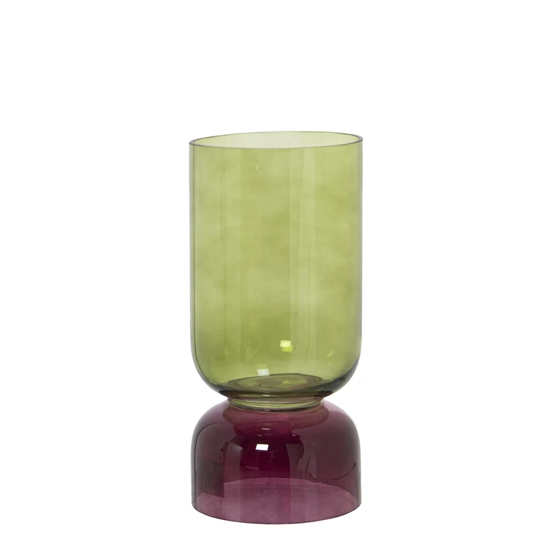 JARRÓN CRYSTAL GREEN/VIOLET 12X25CM