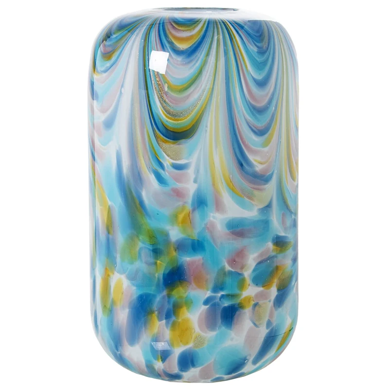 JARRÓN CRYSTAL BLANCO/AZUL 19X34CM - Image 1