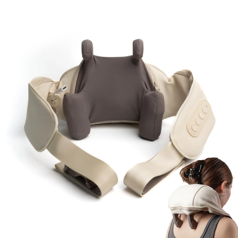 Lifenaxx Neck Massager with Heat LX-046 - Deep Tissue Neck and Shoulder Massager for Pain Relief – Perfect for Neck, Shoulders, Legs and Back, Muscle Relaxation, with Adjustable Speed & 2 Modes