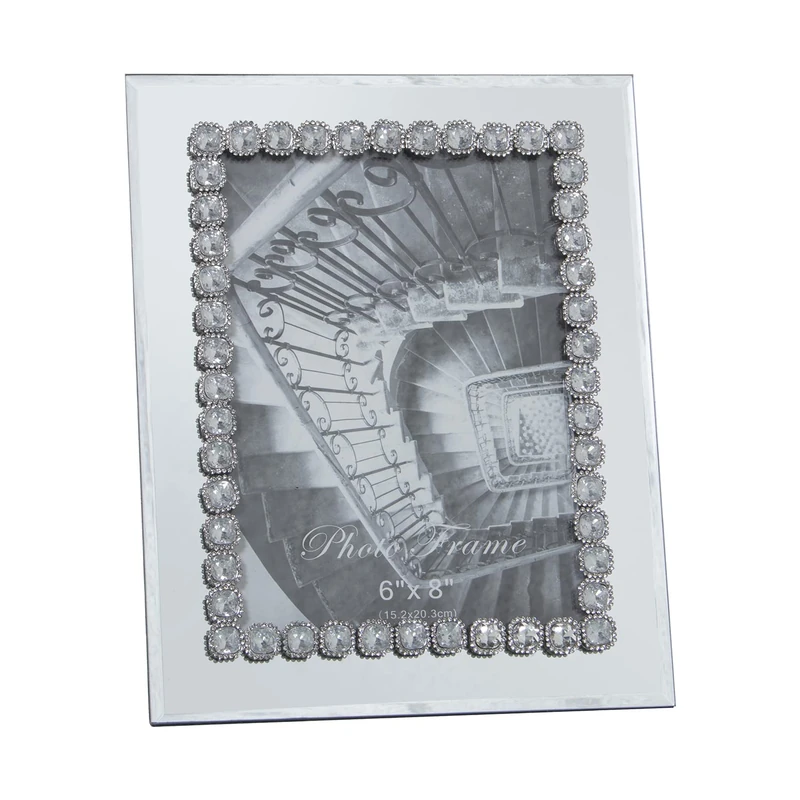 AlexandreHouse Photo holder crystal/Espejo 15X20 cm EXT:21 x 1.5 x 26 cm - Image 1