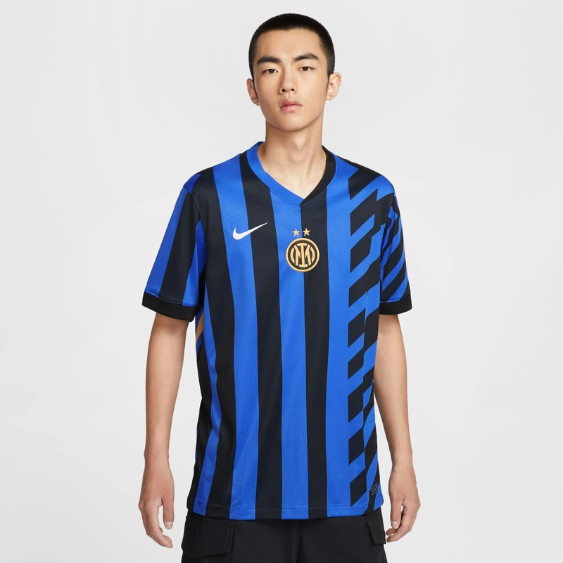 NIKE Inter Milan 2024/25 Stadium Home Dri-Fit Replica Football Jersey for Men, Lyon Blue/Black/Lyon Blue/White, FN8787-440, S