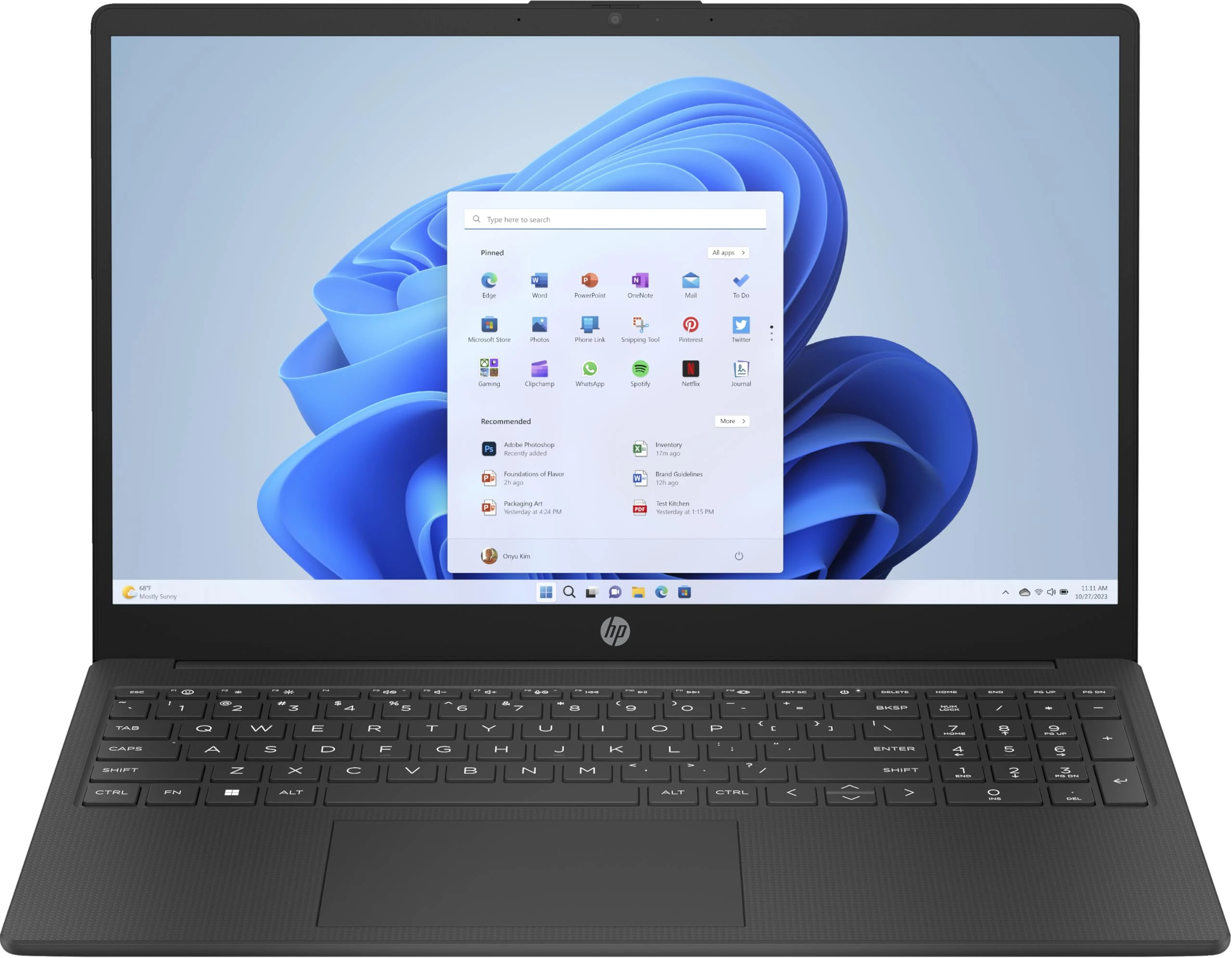 HP Laptop 15-fc0036na 15.6” FHD - AMD Ryzen 5 7520U (4 Cores, 2.8/4.3GHz), 512GB PCIe Gen 4.0x4 NVMe, 8GB LPDDR5 RAM, AMD Radeon Graphics, WIFI 6 & BT 5.3, HD Webcam, UK Keys, Windows 11 Home