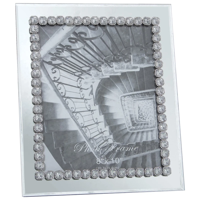 AlexandreHouse Photo holder crystal/Espejo 20X25 cm EXT:26 x 1.5 x 31 cm