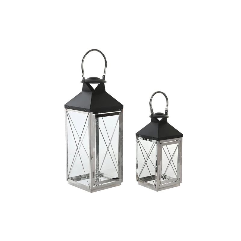 Farola Set of 2 Crystal Maple 18X18X43 Black Chrome