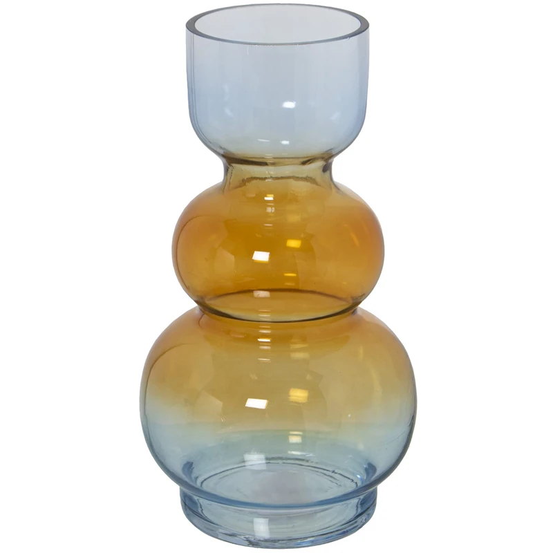 JARRÓN CRYSTAL ÁMBAR/AZUL °9X25CM