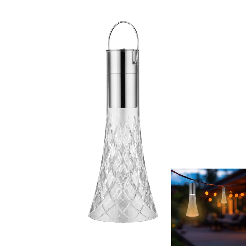 REV LED Table Lamp - Stylish Decorative Lamp with Battery, RGB Touch Table Lamp Dimmable, 180 lm, IP54 for Indoor and Outdoor Use, Silver