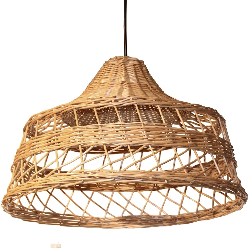 AlexandreHouse LÁMPARA TECHO MIMBRE NATURAL1XE27-MAX.40W (NO INCLUIDA) _°51X32CM-ALT.MAX:150CM - Image 1